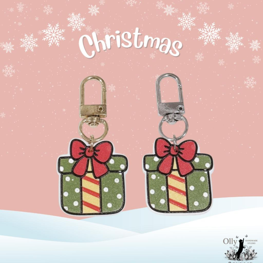 【Olly】Snowy Spark 🎄 多款聖誕壓克力鑰匙圈 吊飾 掛飾 鑰匙扣 聖誕 耶誕 交換禮物 包掛 耳機殼掛飾-細節圖4