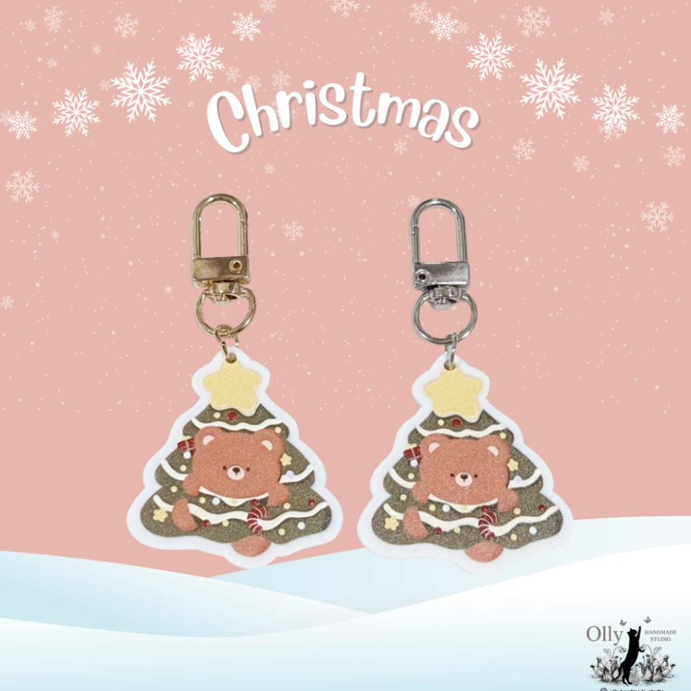 【Olly】Snowy Spark 🎄 多款聖誕壓克力鑰匙圈 吊飾 掛飾 鑰匙扣 聖誕 耶誕 交換禮物 包掛 耳機殼掛飾-細節圖5
