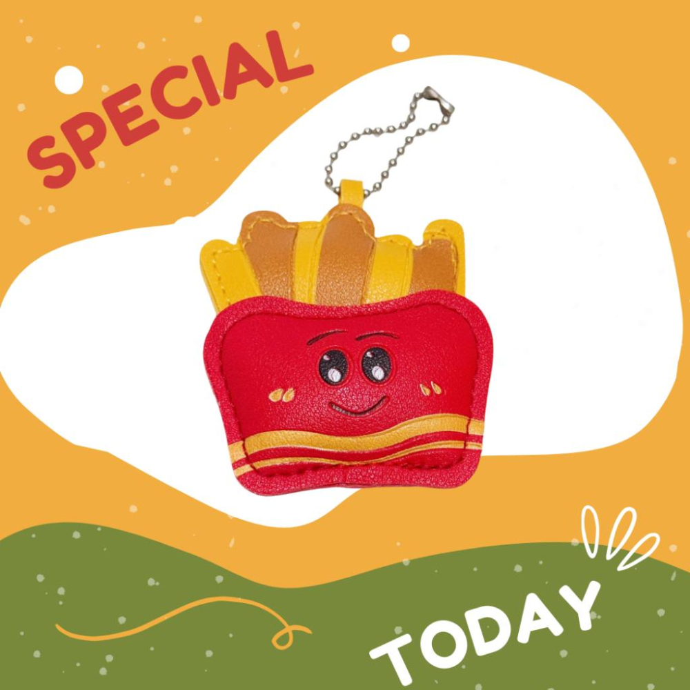 【Olly】Snack Buddies 皮革小食光鑰匙圈 包掛 耶誕節 交換禮物 聖誕禮物 生日禮物 仿真食物 搞怪-細節圖2