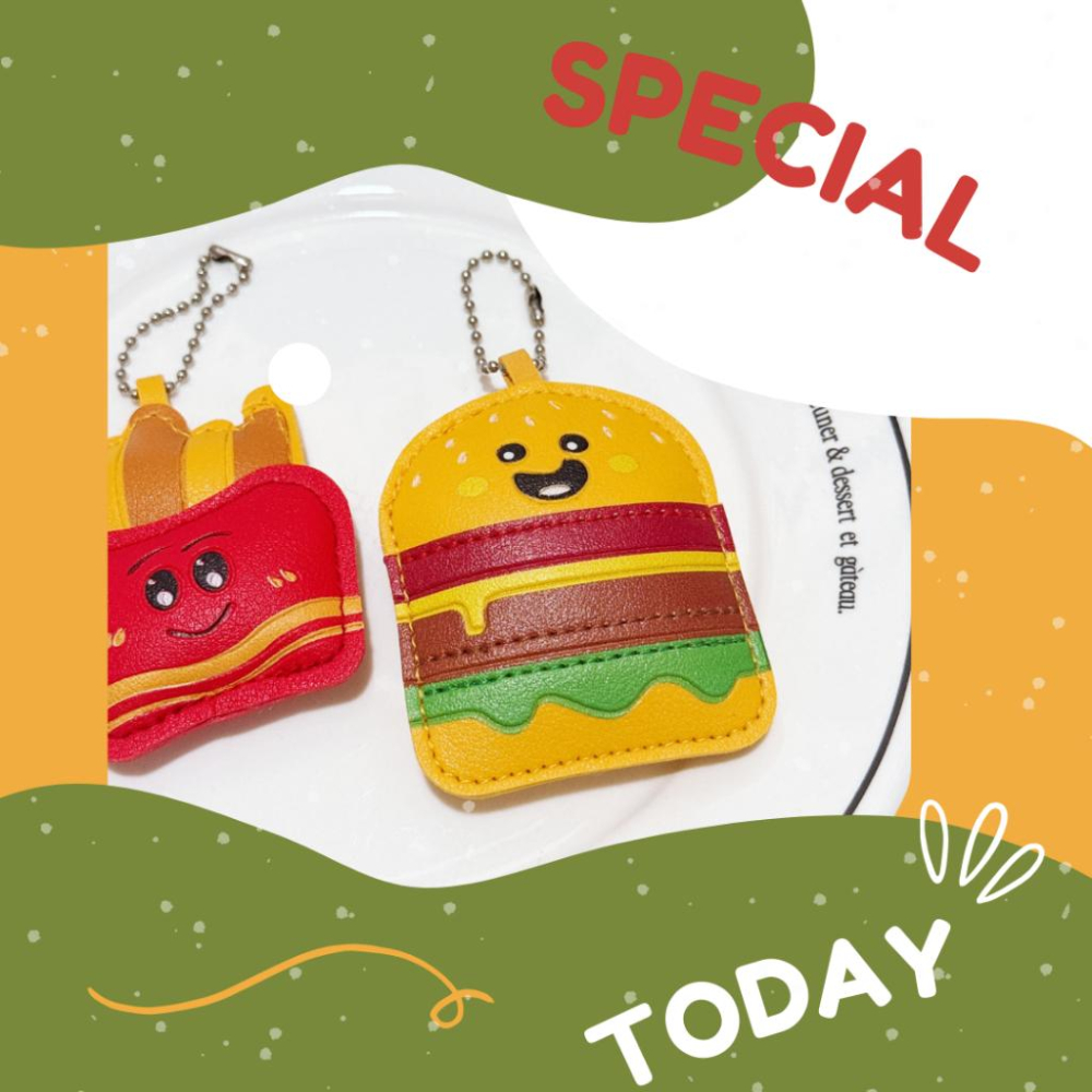 【Olly】Snack Buddies 皮革小食光鑰匙圈 包掛 耶誕節 交換禮物 聖誕禮物 生日禮物 仿真食物 搞怪-細節圖3