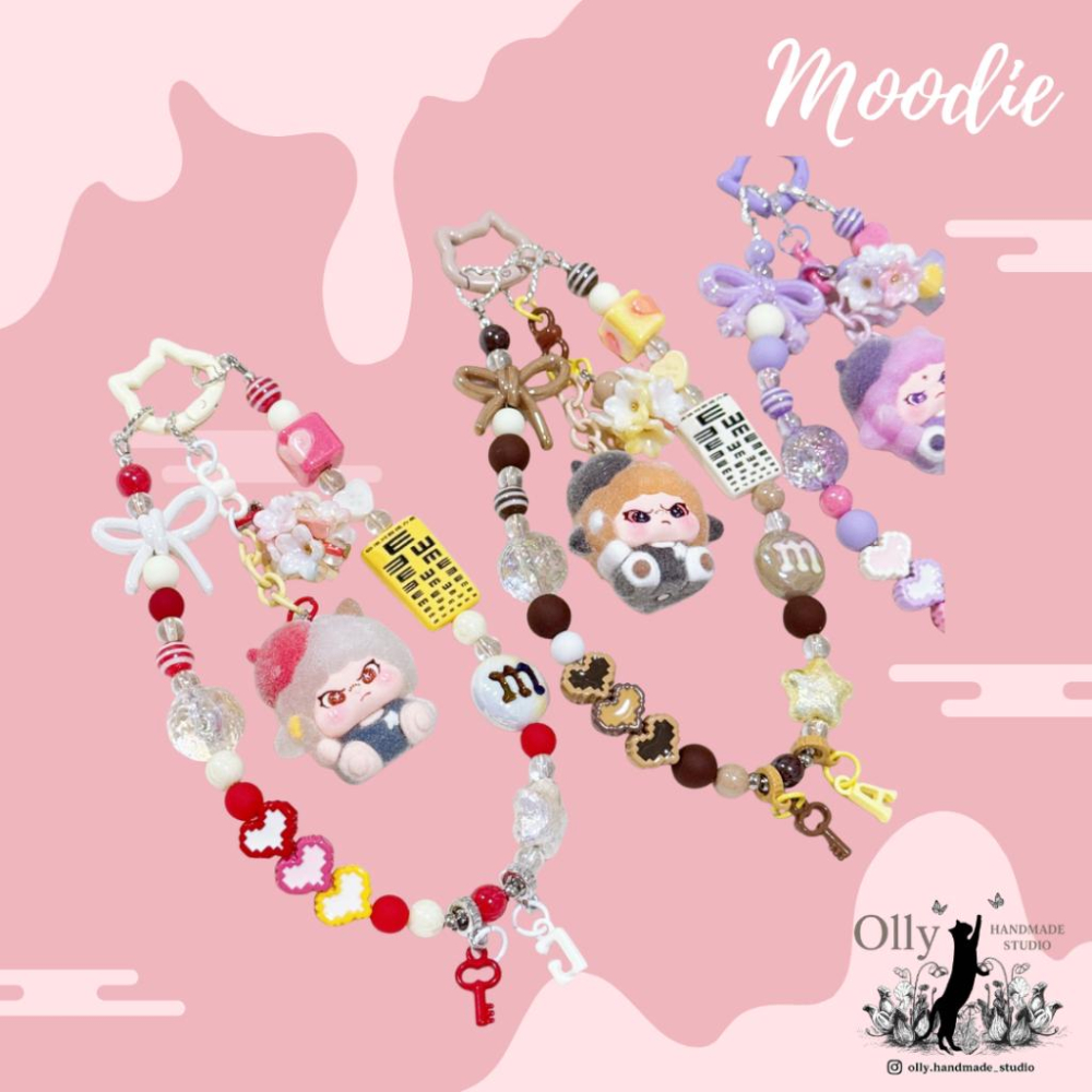 【Olly】Moodie小脾氣 手機掛繩 掛鍊 吊飾 鑰匙圈 交換禮物 生日禮物 手機鍊 車掛 包掛 聖誕 耶誕 公仔-細節圖7