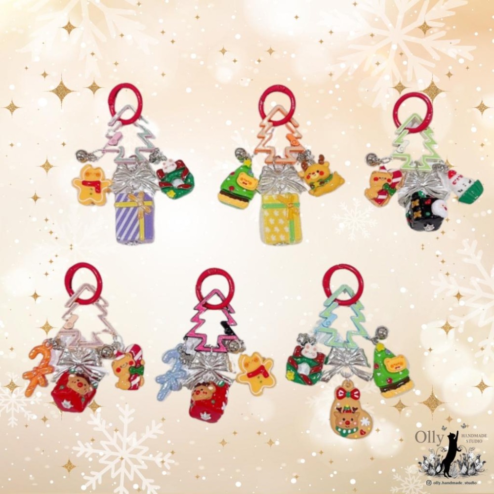 Olly】聖誕樹精靈鑰匙圈 🎄 吊飾 掛飾 包掛 交換禮物 耶誕節禮物 聖誕節 送禮 聖誕樹 XMAS 麋鹿 薑餅人-細節圖5
