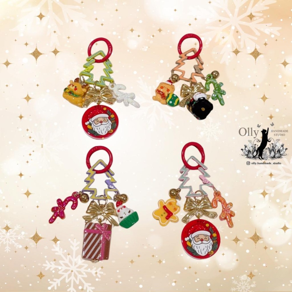 Olly】聖誕樹精靈鑰匙圈 🎄 吊飾 掛飾 包掛 交換禮物 耶誕節禮物 聖誕節 送禮 聖誕樹 XMAS 麋鹿 薑餅人-細節圖6