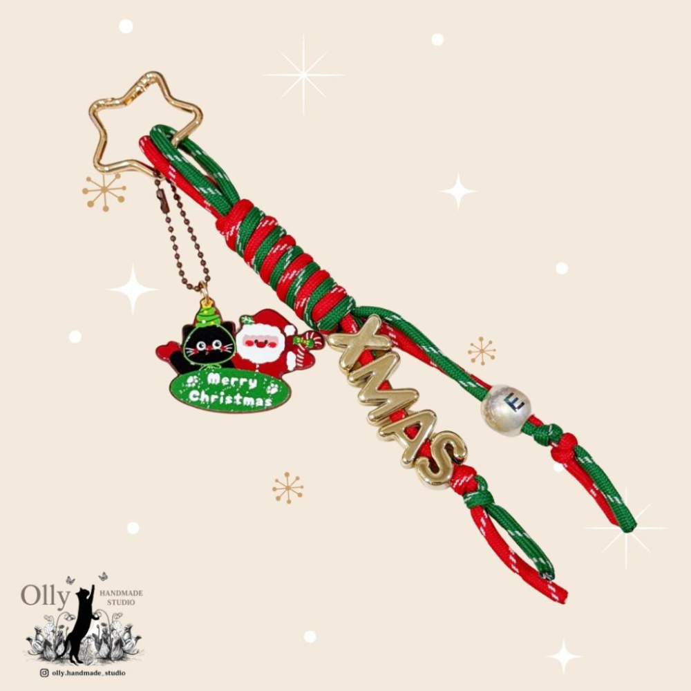 【Olly】XMAS字母傘繩鑰匙圈 包掛 ✨ 聖誕吊飾包包掛飾 (交換禮物 耶誕禮物 聖誕禮物 鑰匙圈 車掛 吊飾-細節圖5