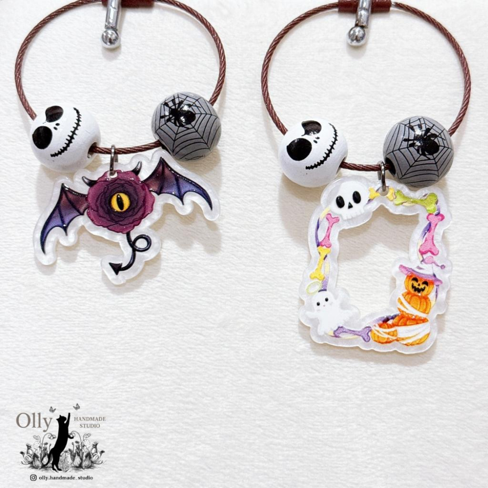 【Olly】萬聖萌鬼出動 吊飾 鑰匙圈 門扣 包掛 幽靈 南瓜 骷髏 生日禮物 閨蜜禮物 交換禮物 節慶 應景小物-細節圖4
