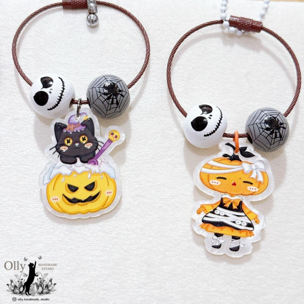 【Olly】萬聖萌鬼出動 吊飾 鑰匙圈 門扣 包掛 幽靈 南瓜 骷髏 生日禮物 閨蜜禮物 交換禮物 節慶 應景小物-細節圖5