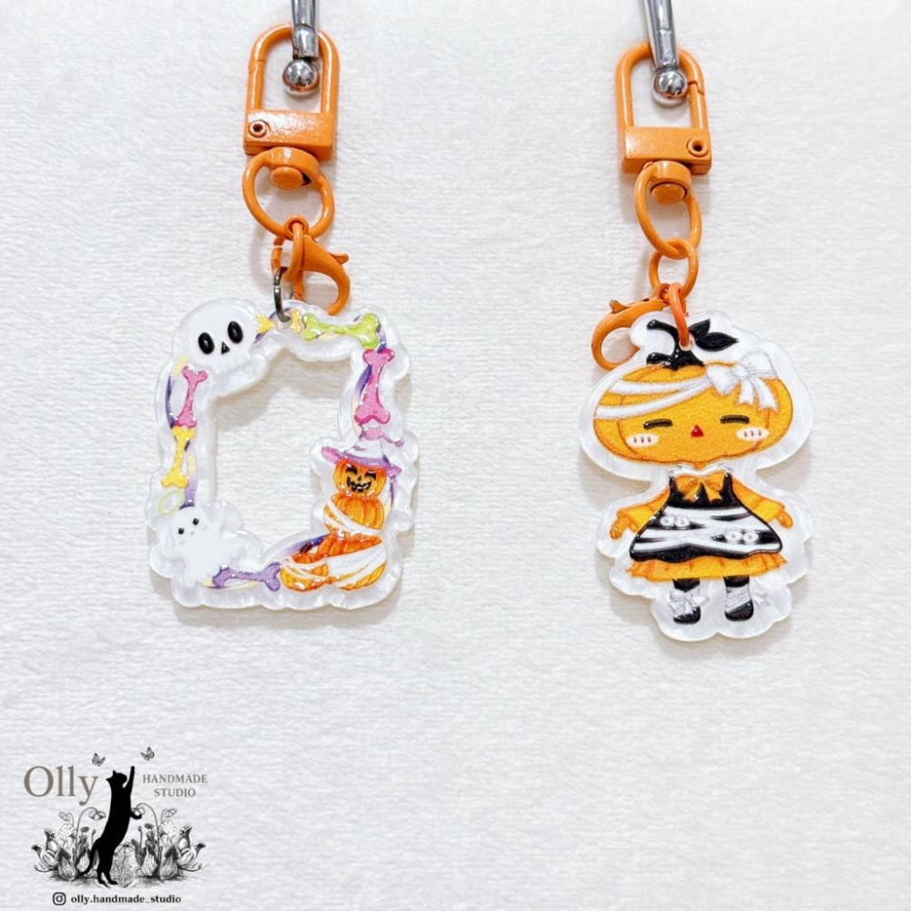 【Olly】萬聖萌鬼出動 吊飾 鑰匙圈 門扣 包掛 幽靈 南瓜 骷髏 生日禮物 閨蜜禮物 交換禮物 節慶 應景小物-細節圖7