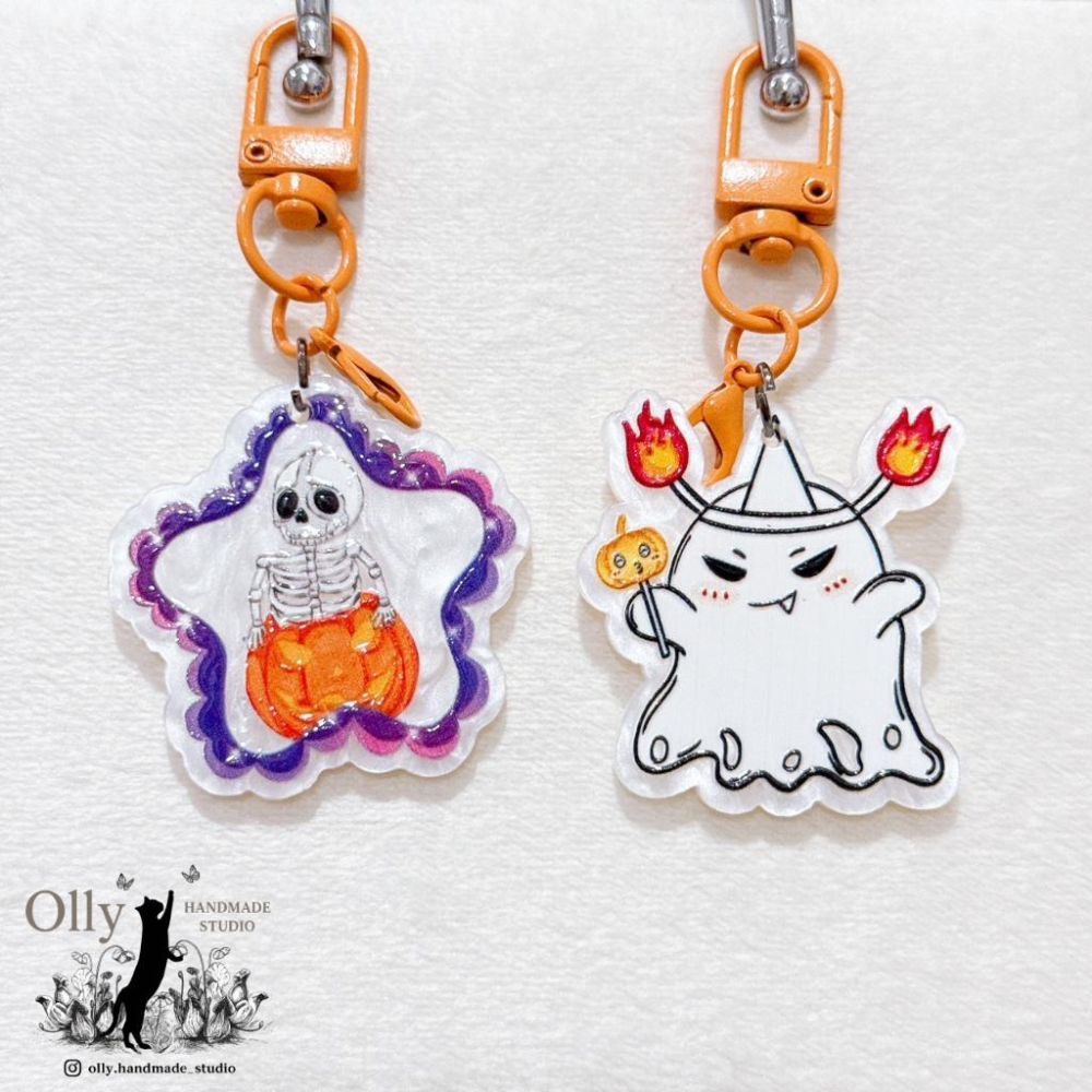 【Olly】萬聖萌鬼出動 吊飾 鑰匙圈 門扣 包掛 幽靈 南瓜 骷髏 生日禮物 閨蜜禮物 交換禮物 節慶 應景小物-細節圖8