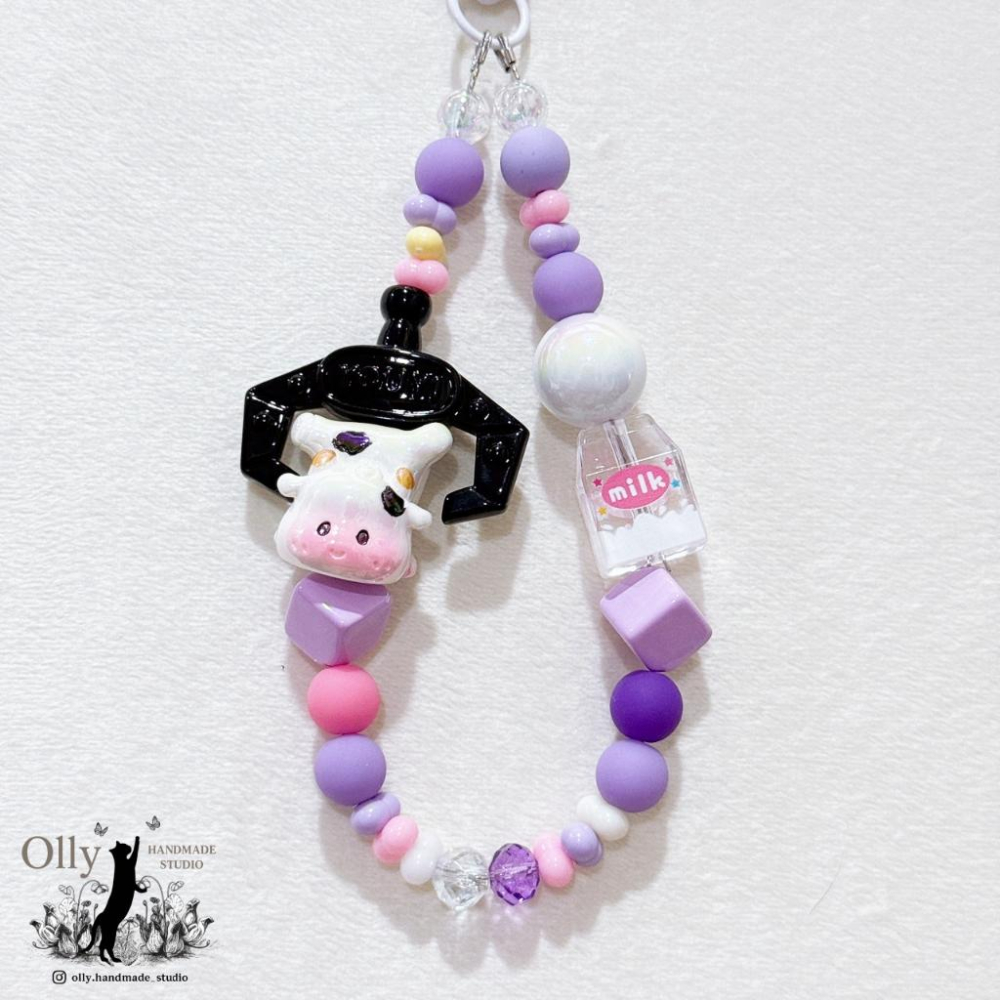 【Olly】奶牛夾心機 手機掛鍊 包掛 鑰匙扣 乳牛 牛奶瓶 夾娃娃 防摔防掉落吊飾 生日禮物 閨蜜禮物 交換禮物-細節圖5