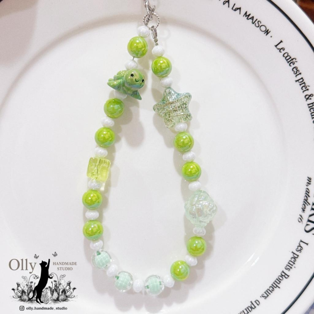 【Olly】海洋萌友 彩珠手機掛鍊 手工串珠掛繩 防摔防掉落吊飾 鯨魚 章魚 河豚 海豚 生日禮物 閨蜜禮物 交換禮物-細節圖7