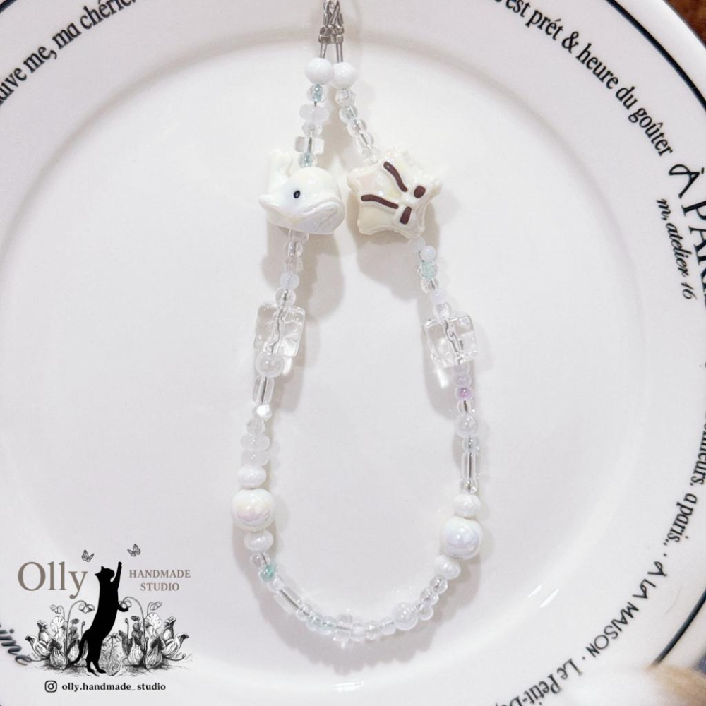 【Olly】海洋萌友 彩珠手機掛鍊 手工串珠掛繩 防摔防掉落吊飾 鯨魚 章魚 河豚 海豚 生日禮物 閨蜜禮物 交換禮物-細節圖9