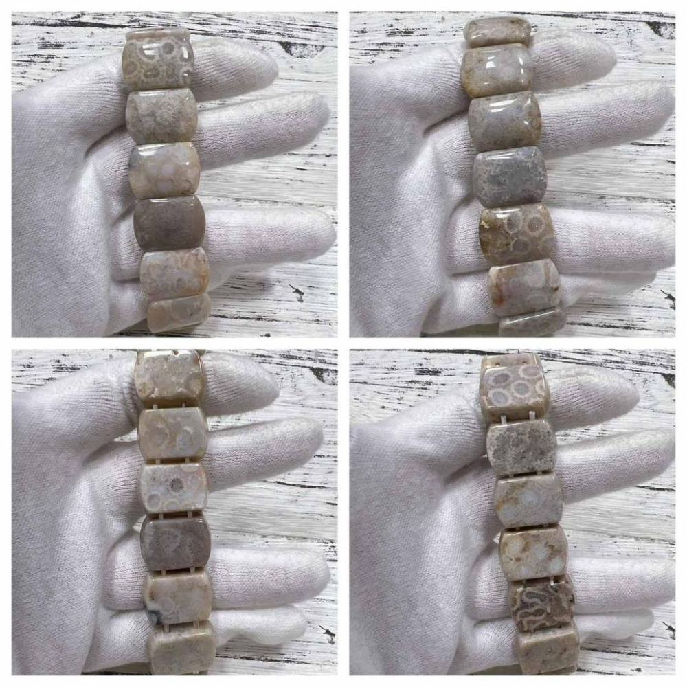 【Olly】珊瑚玉手排【18圍】珊瑚玉 彈性手排可改小 手鍊 手環 菊花石 珊瑚玉 生日禮物 交換禮物 耶誕節AE280-細節圖6