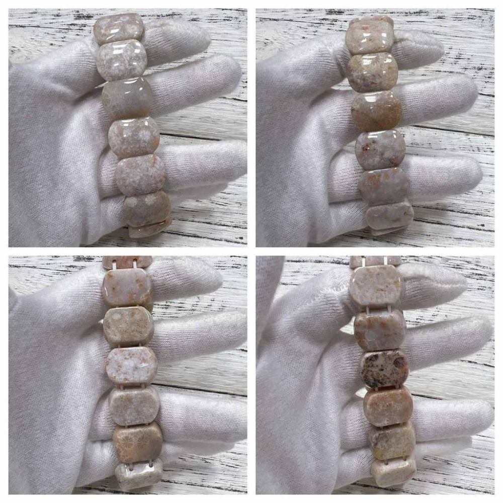 【Olly】珊瑚玉手排【18圍】珊瑚玉 彈性手排可改小 手鍊 手環 菊花石 珊瑚玉 生日禮物 交換禮物 耶誕節AE280-細節圖8