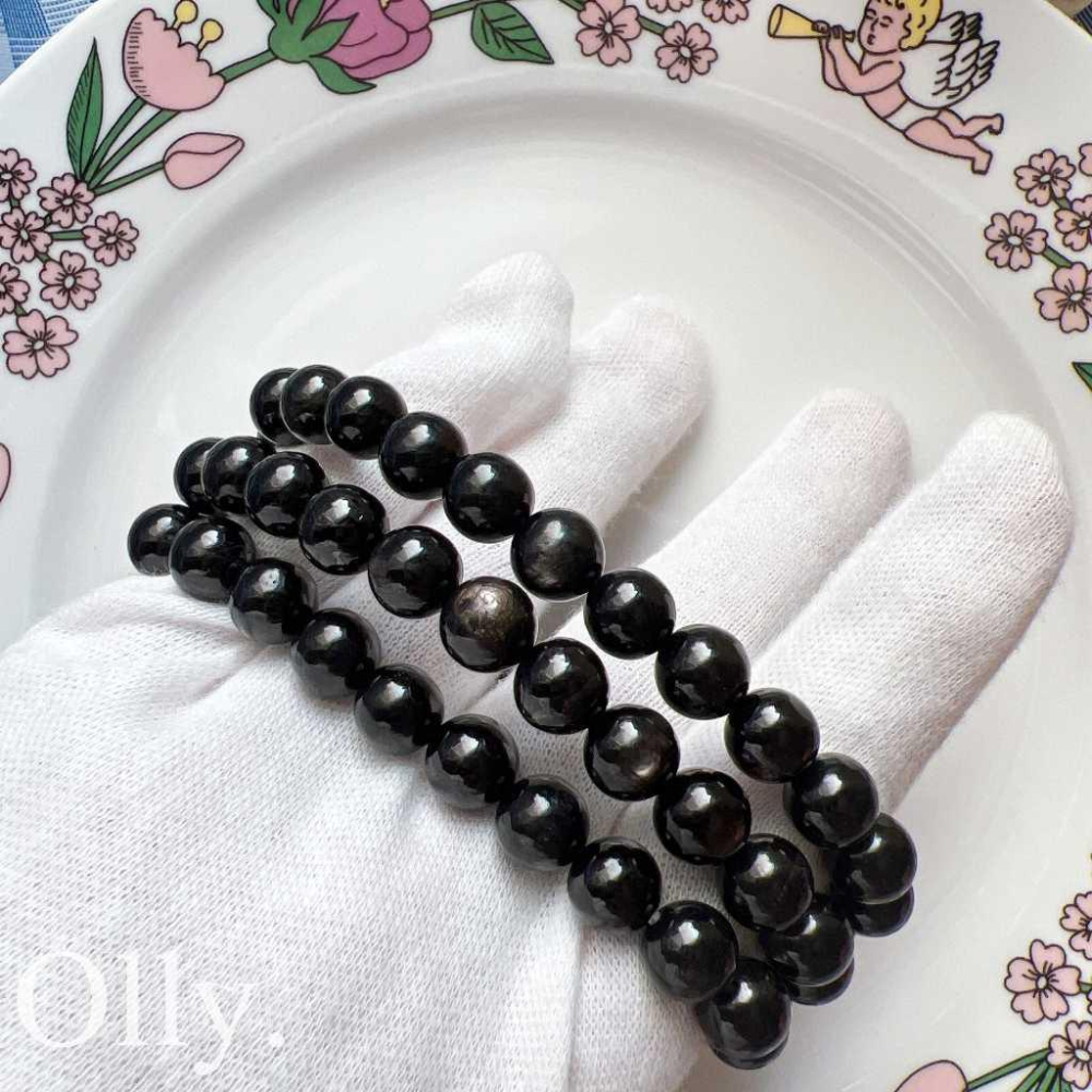 【Olly】強力吸財 8mm 埃及金運石手珠 招財 偏財 避邪 銀線石 顆顆帶閃 禮物 手鍊 生日禮物 情人節 聖誕節-細節圖3