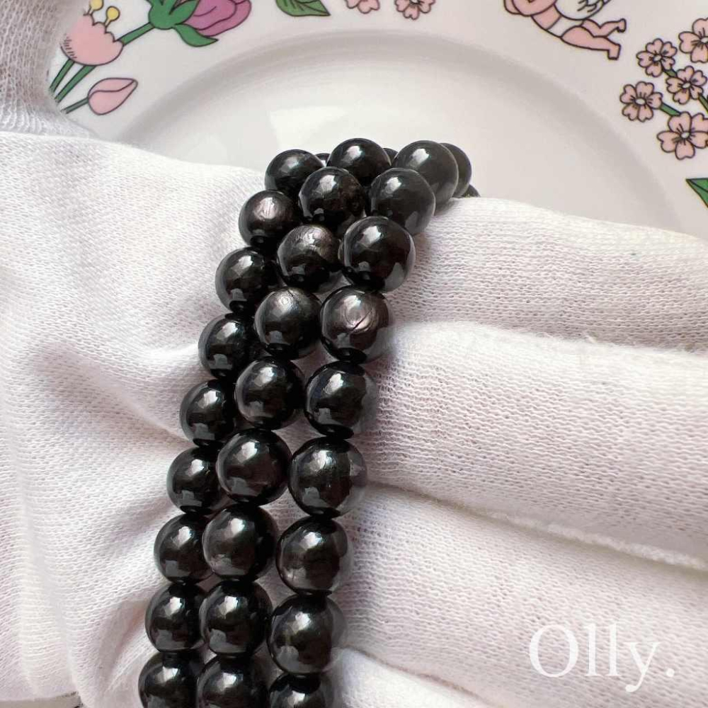 【Olly】強力吸財 8mm 埃及金運石手珠 招財 偏財 避邪 銀線石 顆顆帶閃 禮物 手鍊 生日禮物 情人節 聖誕節-細節圖4