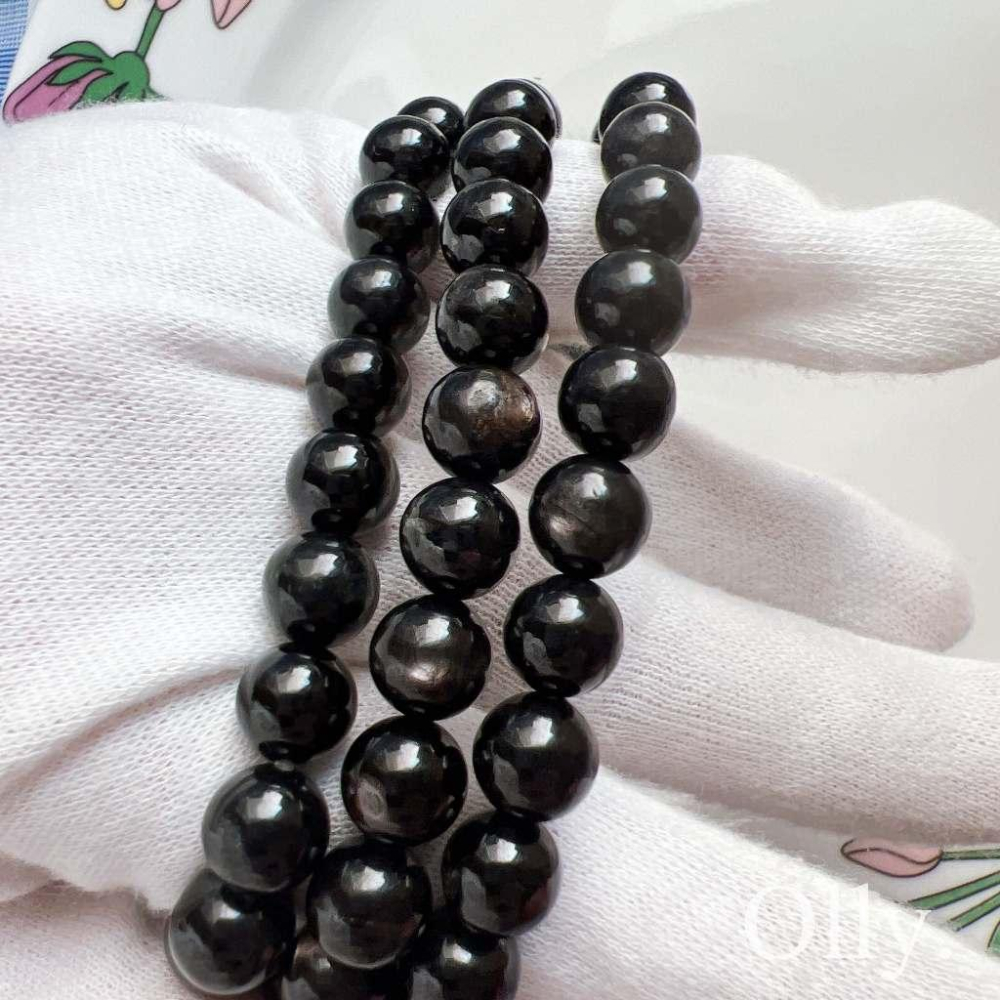 【Olly】強力吸財 8mm 埃及金運石手珠 招財 偏財 避邪 銀線石 顆顆帶閃 禮物 手鍊 生日禮物 情人節 聖誕節-細節圖6