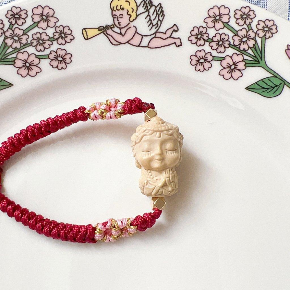 【Olly】設計款【度母平安守護手繩】阿拉善中國結手繩 開運 平安 珊瑚玉繩結手鍊 平安守護  生日禮物 母親節 情人節-細節圖6