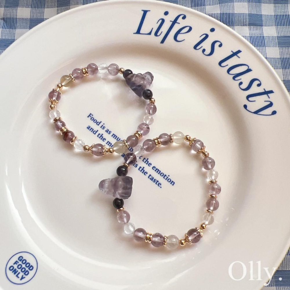 【Olly】設計款【生肖款一龍】水晶手鍊 銀曜龍 螢石龍 龍年開運 手鍊 彈性手環 手鍊 手串 生日禮物 BR01090-細節圖3