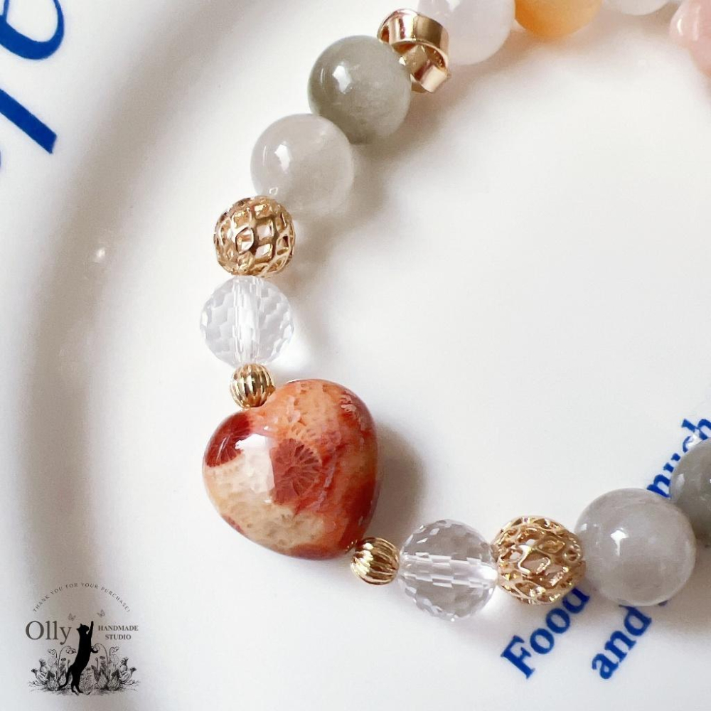 【Olly】設計款【不看不聽小熊】彩兔毛 粉兔毛 白兔毛 紅兔毛 黃兔毛 彈性手鍊 水晶手串 情人節 母親節 生日禮-細節圖7