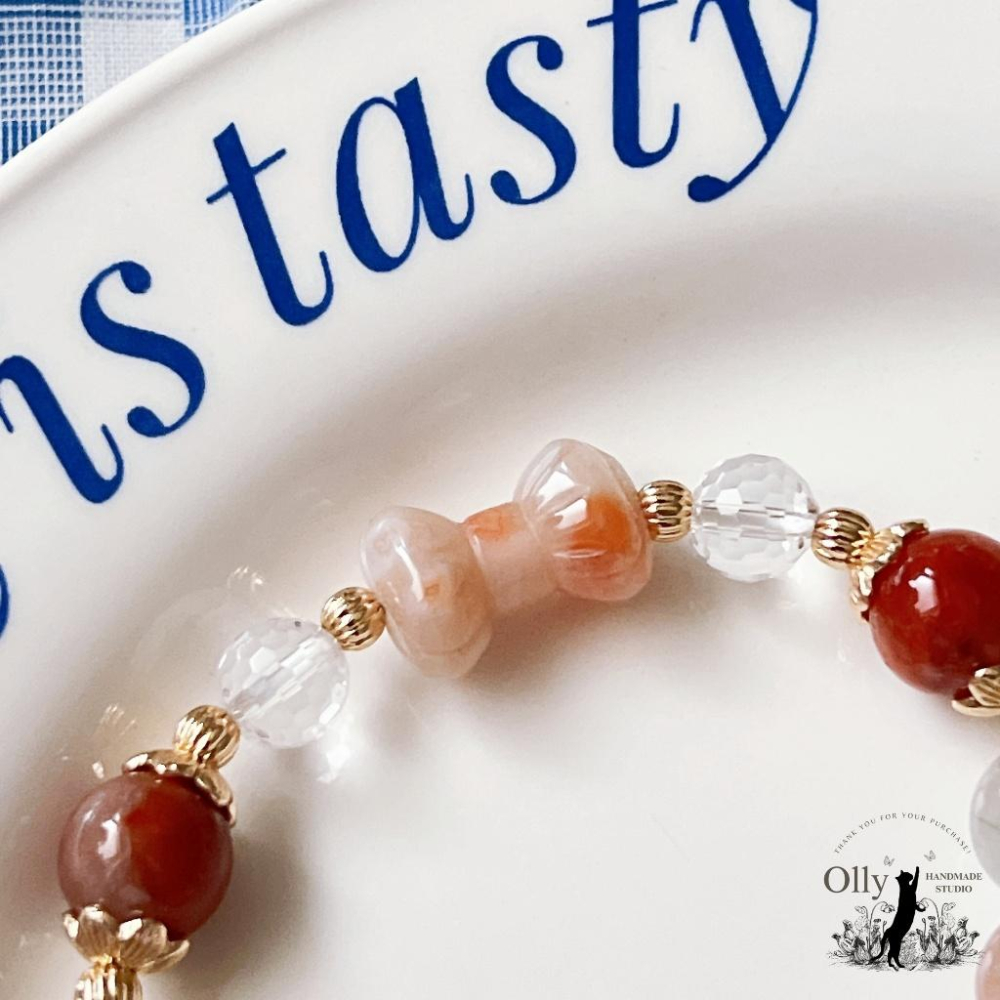 【Olly】設計款【不看不聽小熊】彩兔毛 粉兔毛 白兔毛 紅兔毛 黃兔毛 彈性手鍊 水晶手串 情人節 母親節 生日禮-細節圖8