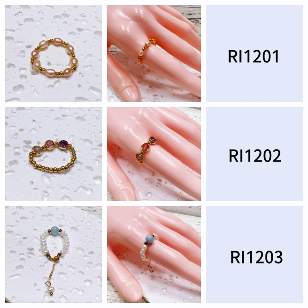 【Olly】瑪莉的食指戒 串珠戒指 抽拉鍊戒指 編織戒指 碧璽戒指 紫水戒 紅石榴 灰月光 RI1200-細節圖3