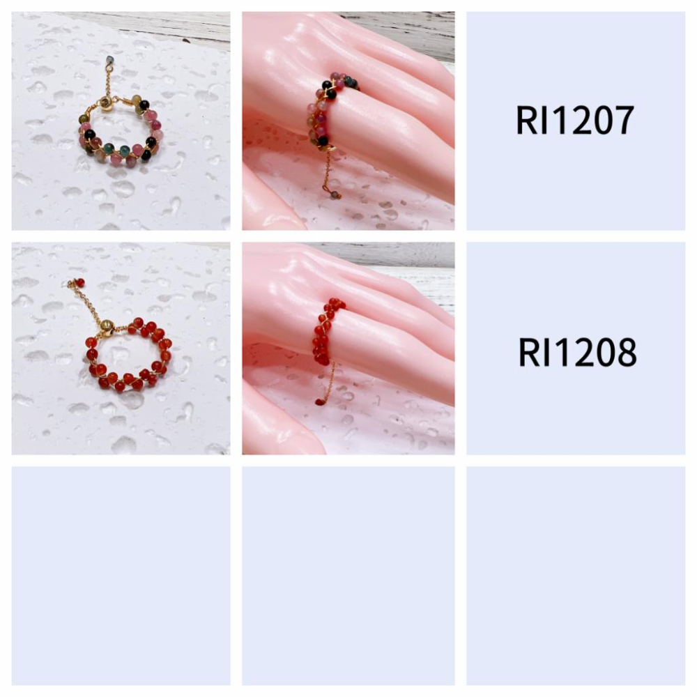 【Olly】瑪莉的食指戒 串珠戒指 抽拉鍊戒指 編織戒指 碧璽戒指 紫水戒 紅石榴 灰月光 RI1200-細節圖5