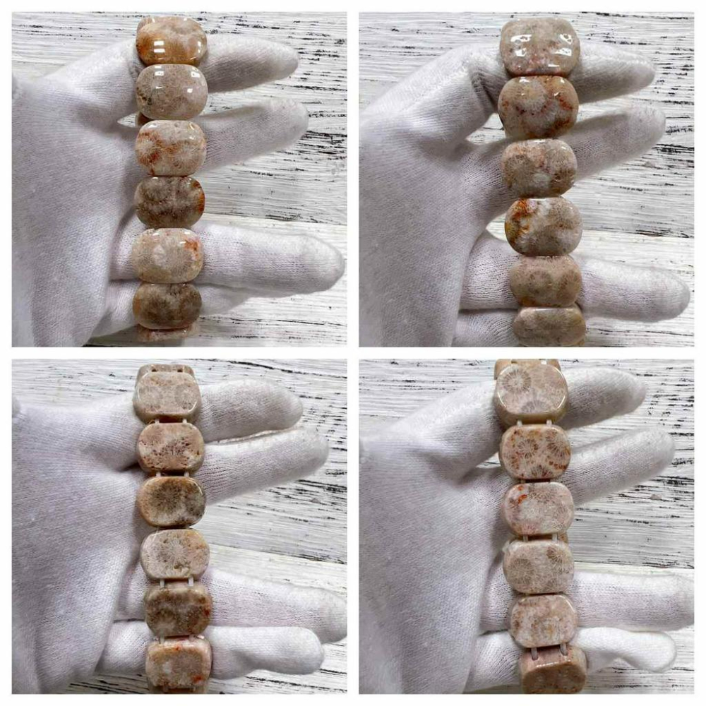 【Olly】珊瑚玉手排【薔薇粉大花】珊瑚玉 彈性手排可改小 手鍊 手環 菊花石 珊瑚玉 禮物 TC550-細節圖5