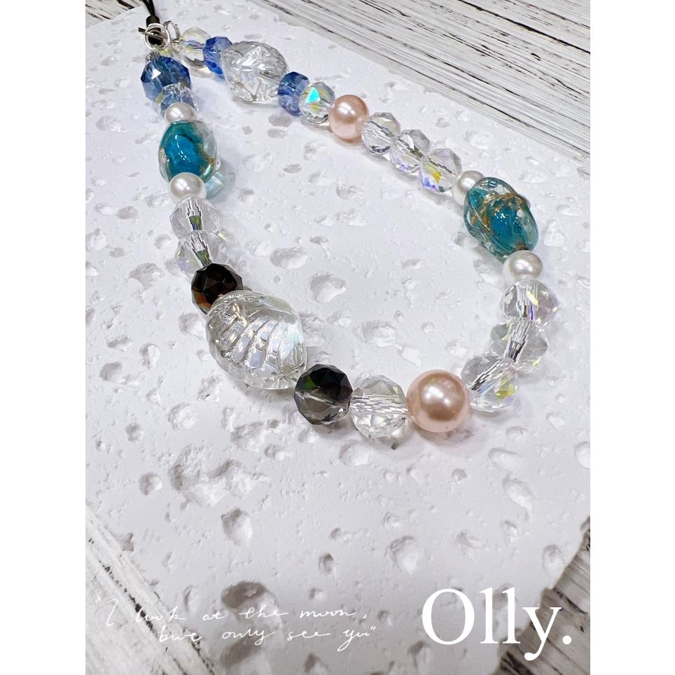 【Olly】Oia 伊亞海之聲 手機掛鍊 手機吊飾 奧地利水晶 設計款 生日禮物 情人節 交換禮物 文具 PD2900-細節圖4