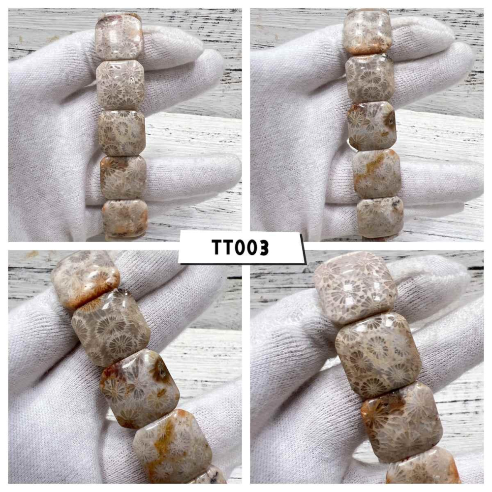 【Olly】大正方珊瑚玉手排【復古大花小雛菊】珊瑚玉 彈性手排可改小 手鍊 手環 菊花石 珊瑚玉 禮物 TT399-細節圖5