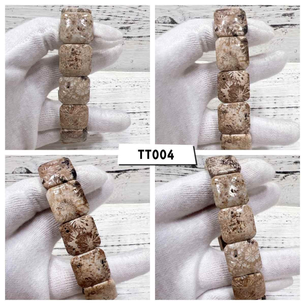 【Olly】大正方珊瑚玉手排【復古大花小雛菊】珊瑚玉 彈性手排可改小 手鍊 手環 菊花石 珊瑚玉 禮物 TT399-細節圖6