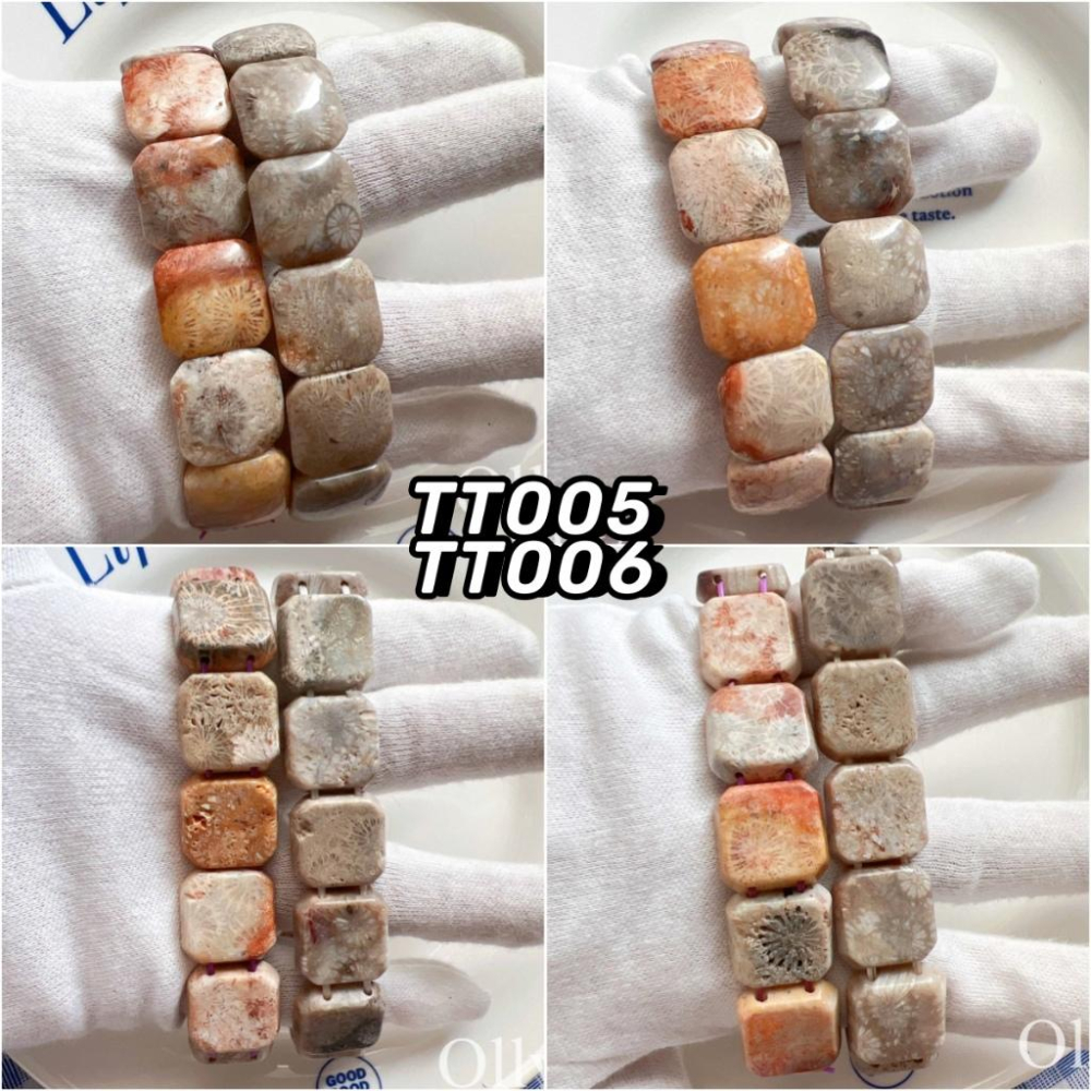 【Olly】大正方珊瑚玉手排【復古大花小雛菊】珊瑚玉 彈性手排可改小 手鍊 手環 菊花石 珊瑚玉 禮物 TT399-細節圖8