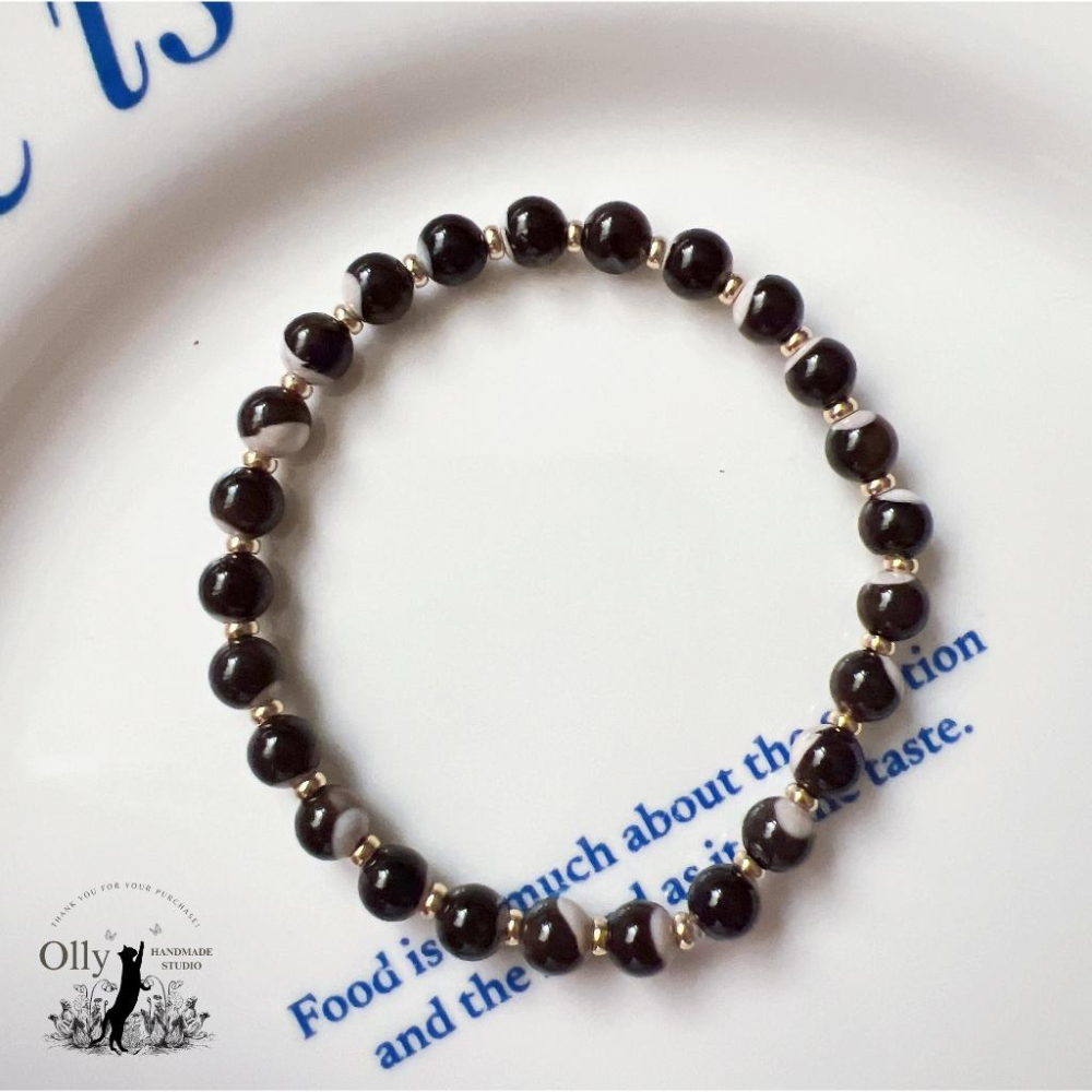 【Olly】設計款【蝶貝之光】優雅疊戴 小咪數彈性手鍊 情人節 母親節 生日禮物 交換禮物 閨蜜手鍊 交換禮物 彈性手環-細節圖4