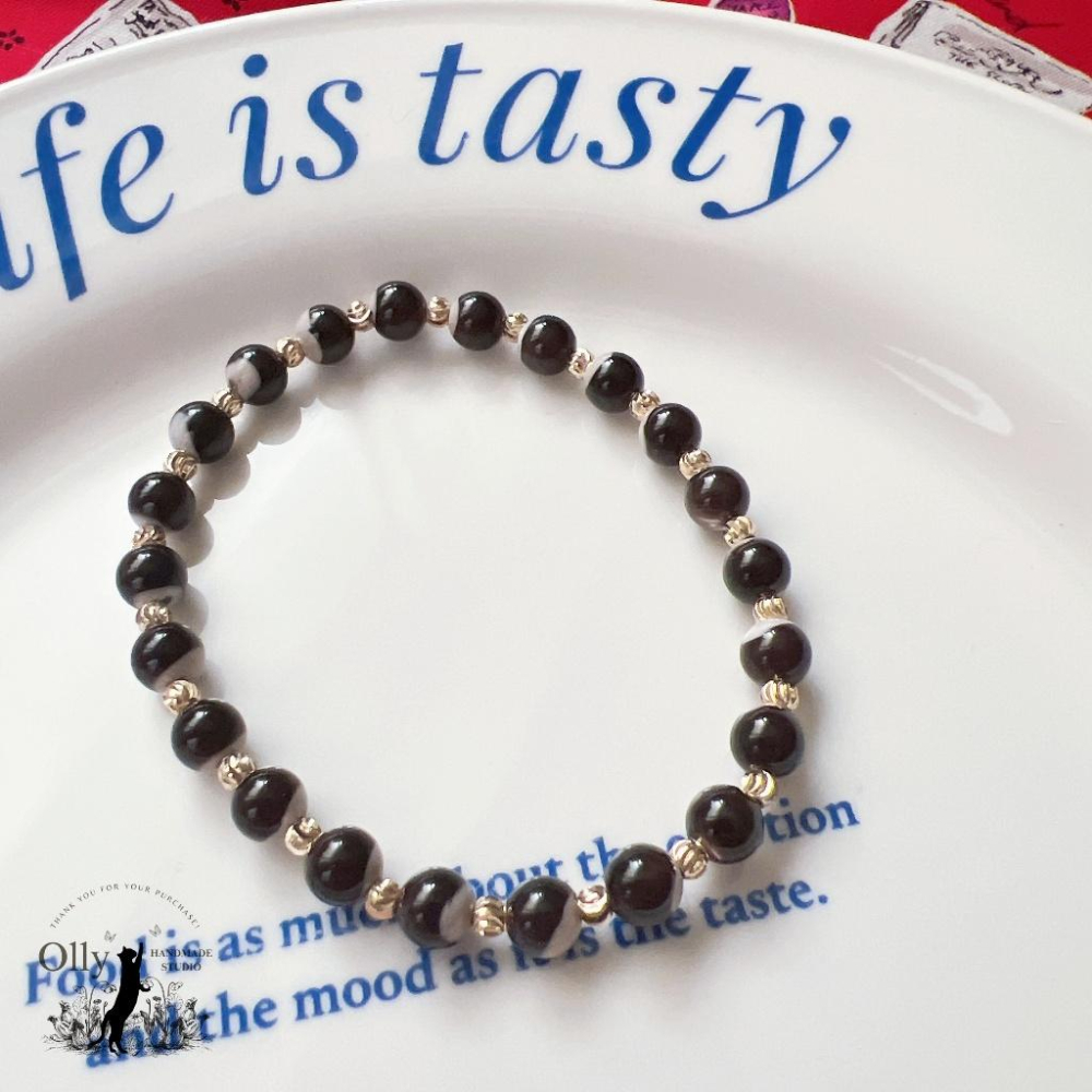 【Olly】設計款【蝶貝之光】優雅疊戴 小咪數彈性手鍊 情人節 母親節 生日禮物 交換禮物 閨蜜手鍊 交換禮物 彈性手環-細節圖5