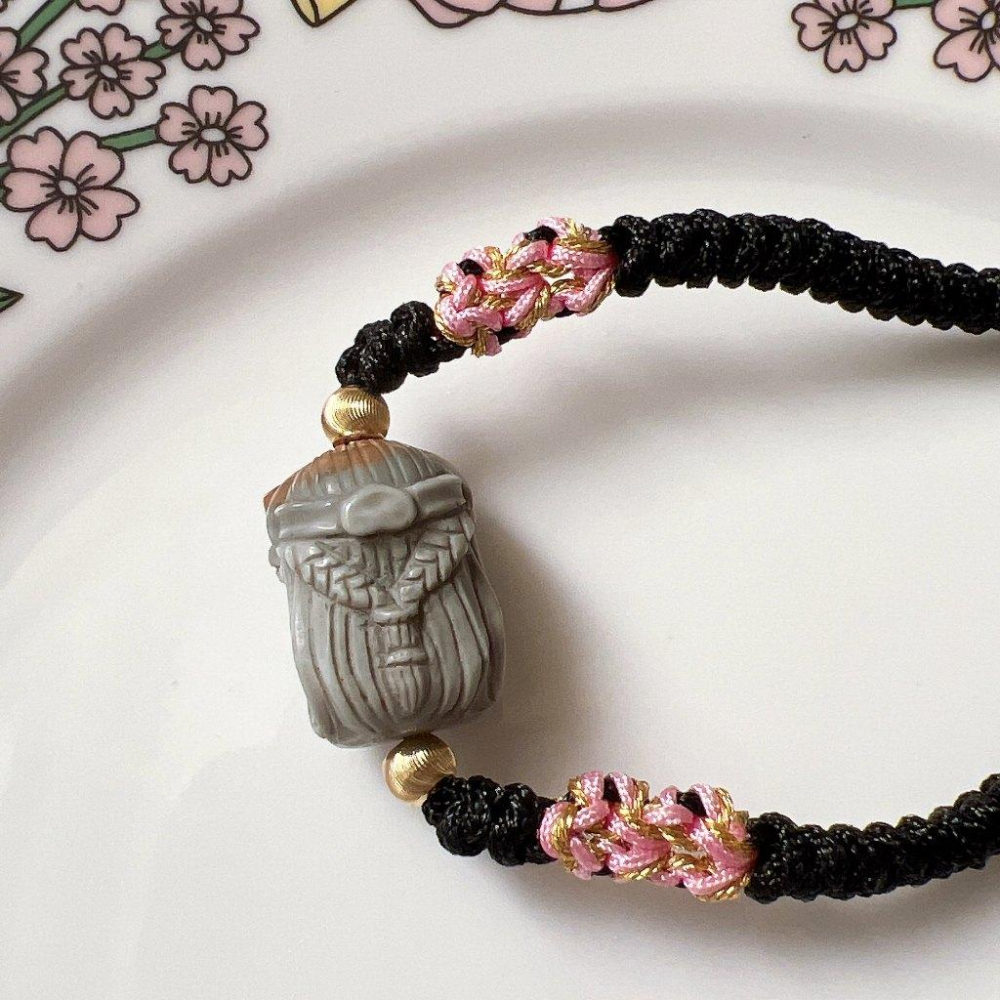 【Olly】設計款【扎基拉姆招財手繩】 西藏女財神 阿拉善可調節手繩 開運 金運 繩結手鍊 平安守護 生日禮物 情人節-細節圖4