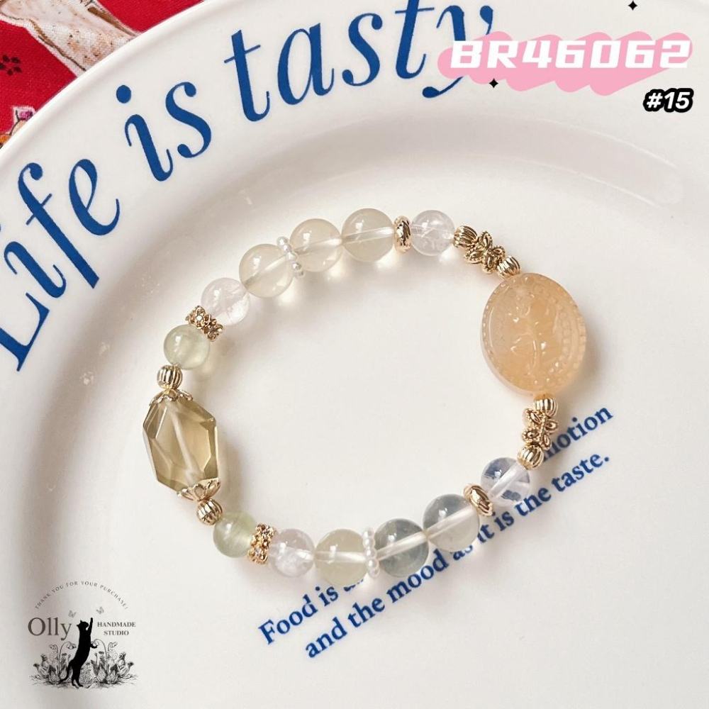 【Olly】設計款【玫瑰花韻】古典花牌 彈性手鍊 彈性手串 情人節 母親節 閨蜜手鍊 生日禮物 交換禮物-細節圖3