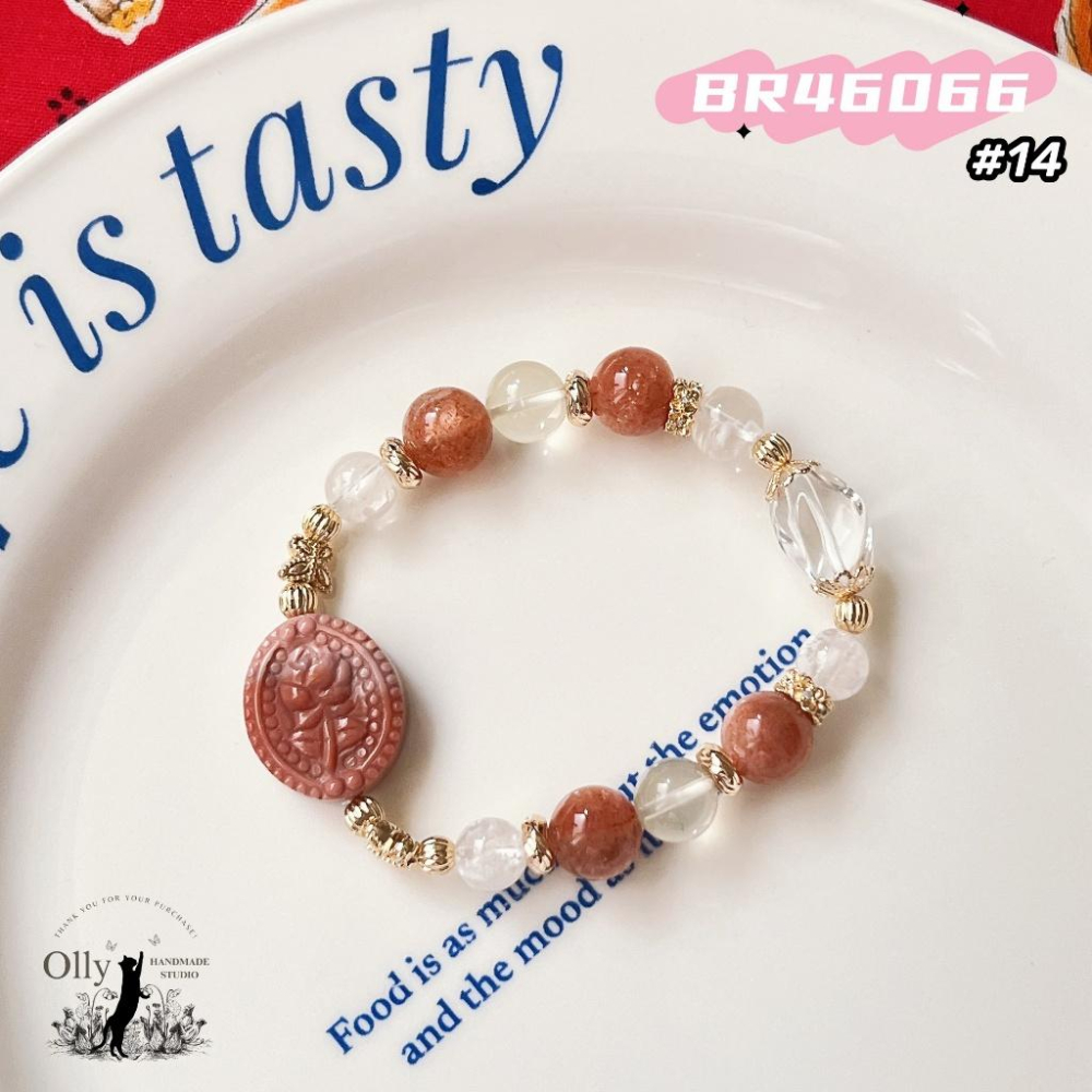 【Olly】設計款【玫瑰花韻】古典花牌 彈性手鍊 彈性手串 情人節 母親節 閨蜜手鍊 生日禮物 交換禮物-細節圖7