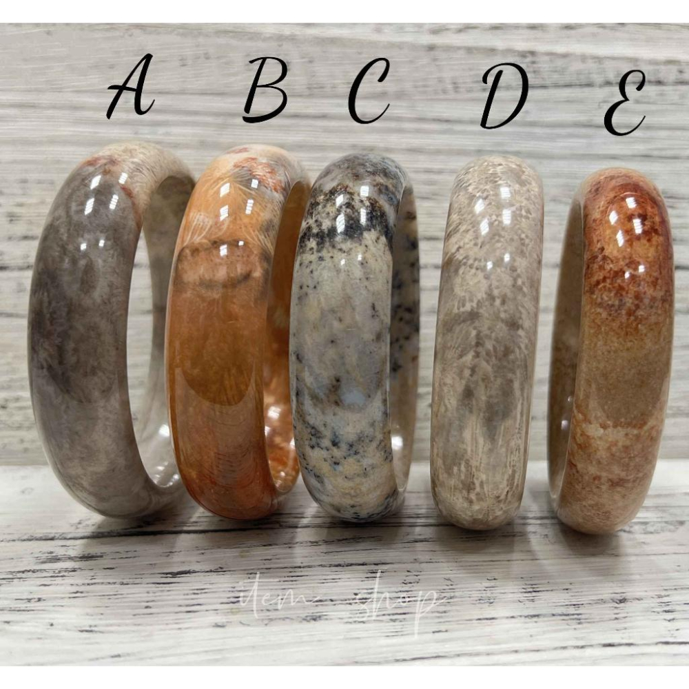 【Olly】珊瑚玉手鐲 綜合賣場 圈口57~59mm 珊瑚玉 手鐲 菊花石 生日禮物 情人節 母親節-細節圖2