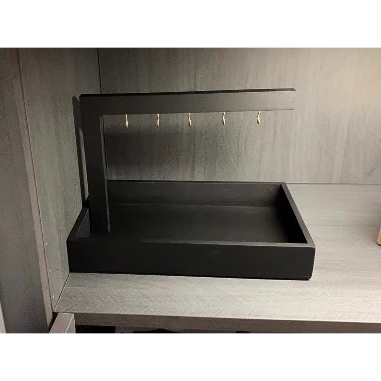 ⚡️24ʜ出貨⚡️ ㄈ型鑰匙架 玄關鑰匙收納架 高質感木製鑰匙收納架 鑰匙置物架 掛勾架 桌上收納-規格圖6