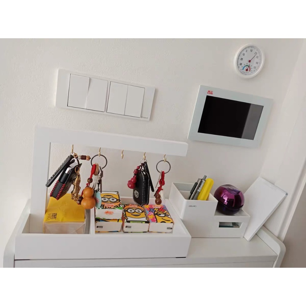 ⚡️24ʜ出貨⚡️ ㄈ型鑰匙架 玄關鑰匙收納架 高質感木製鑰匙收納架 鑰匙置物架 掛勾架 桌上收納-規格圖6