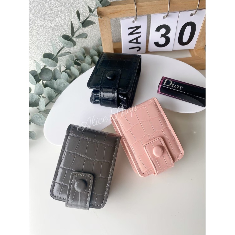 ⚡️24ʜ出貨⚡️唇膏包 口紅包 鱷魚紋包 口紅隨身包 口紅收納包 化妝包 補妝包 隨身鏡 補妝 口紅隨身包 鏡子包-細節圖2