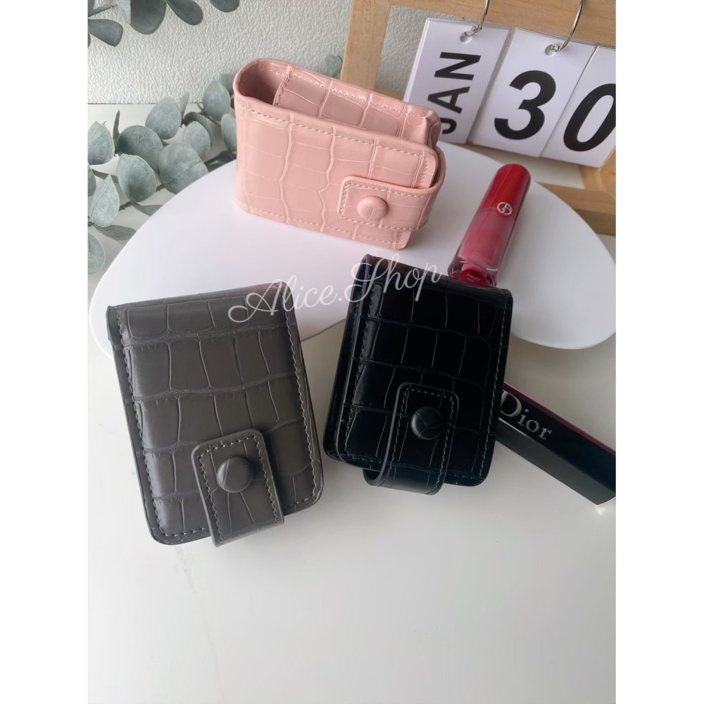 ⚡️24ʜ出貨⚡️唇膏包 口紅包 鱷魚紋包 口紅隨身包 口紅收納包 化妝包 補妝包 隨身鏡 補妝 口紅隨身包 鏡子包-細節圖4