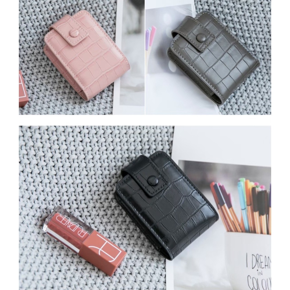 ⚡️24ʜ出貨⚡️唇膏包 口紅包 鱷魚紋包 口紅隨身包 口紅收納包 化妝包 補妝包 隨身鏡 補妝 口紅隨身包 鏡子包-細節圖5