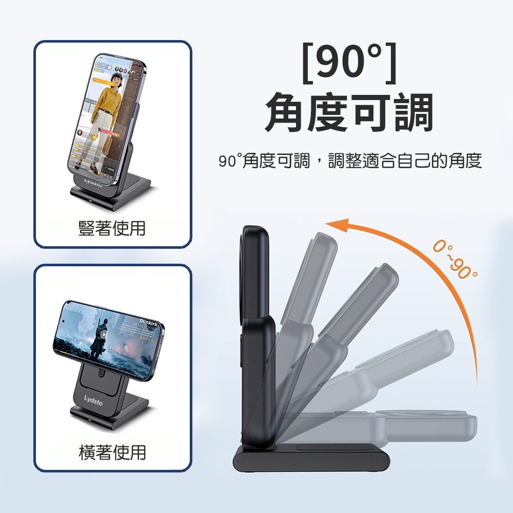 小米有品 | Lydsto 三合一磁吸充電支架10000mAh-黑/白-細節圖5