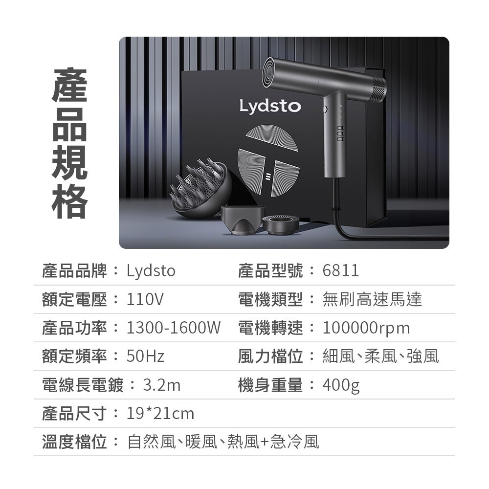 小米有品 | Lydsto 百變吹風機-銀河灰-細節圖10