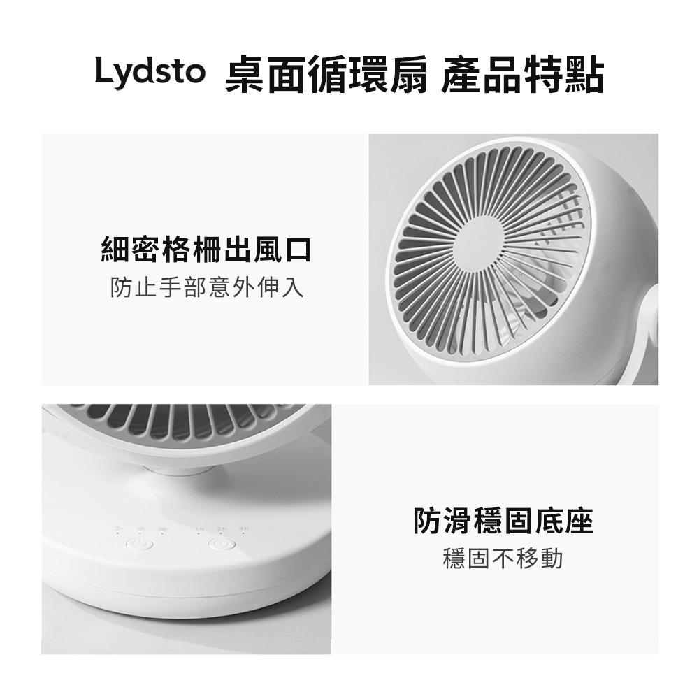 小米有品 | Lydsto 桌面循環扇 不插電也可以使用-細節圖9