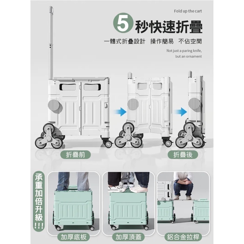 MONACO-折疊手推車-萬用輪/爬梯款-50L/75L（隨機色）-細節圖2