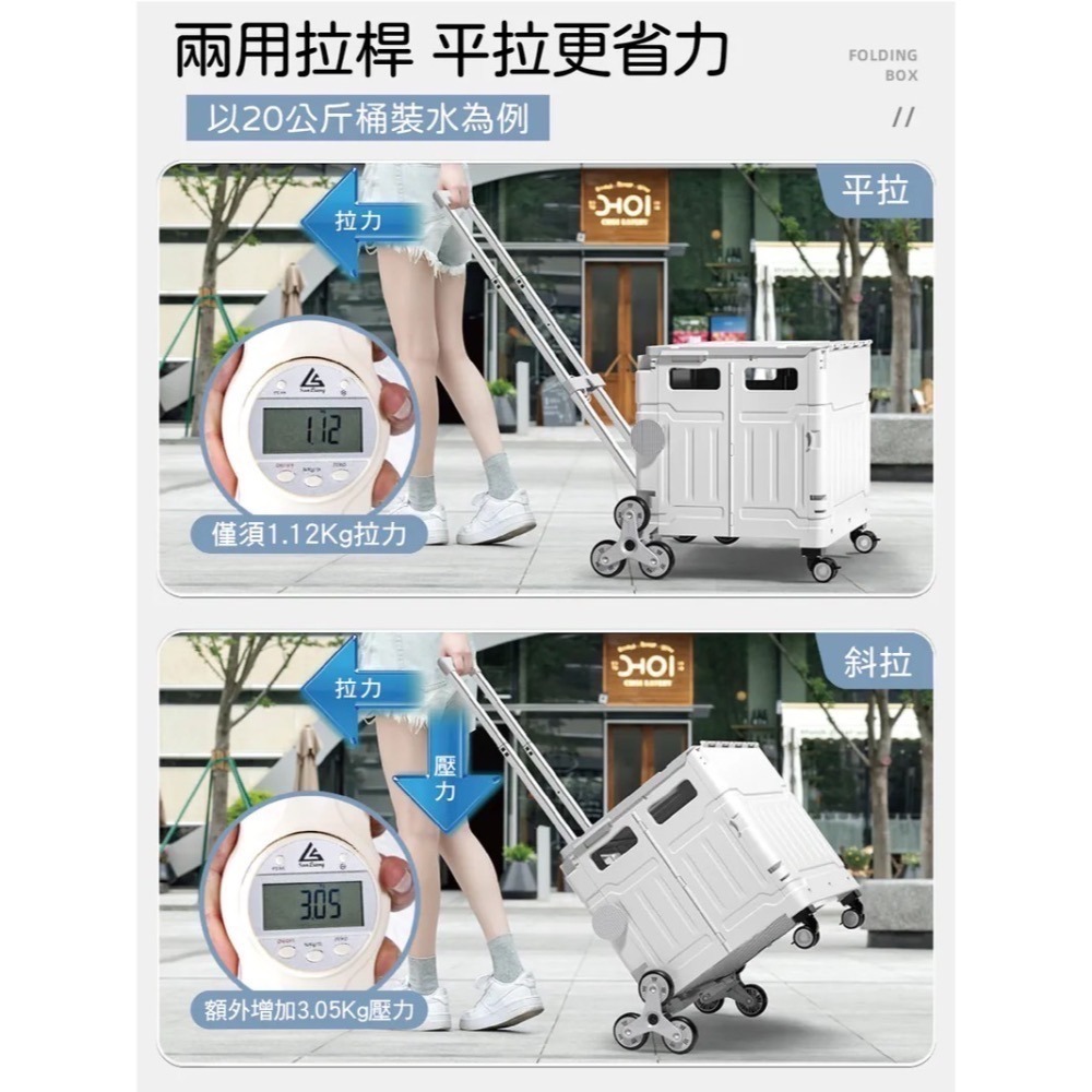 MONACO-折疊手推車-萬用輪/爬梯款-50L/75L（隨機色）-細節圖3
