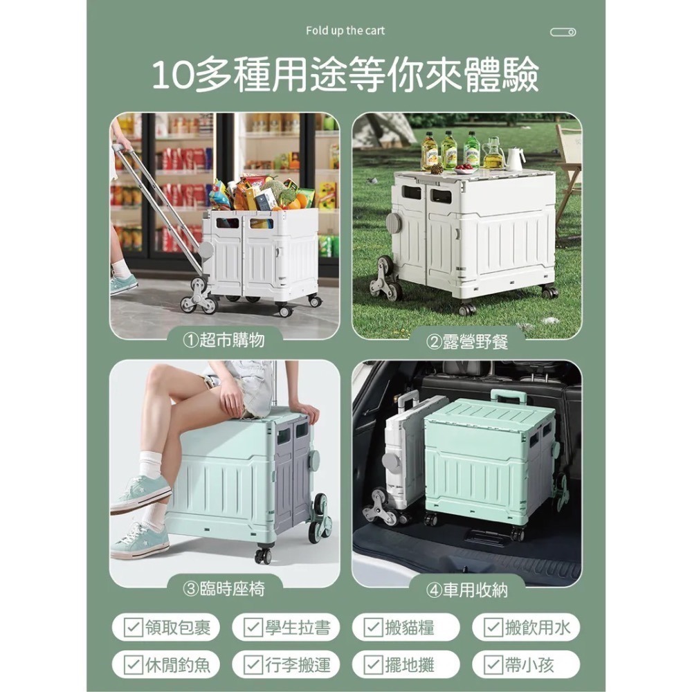 MONACO-折疊手推車-萬用輪/爬梯款-50L/75L（隨機色）-細節圖4