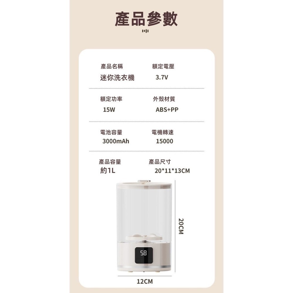 【7-ELEVEN 門市團購】迷你便攜無線洗衣機-細節圖3