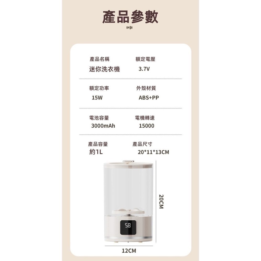 【限時購】迷你便攜無線洗衣機-細節圖2